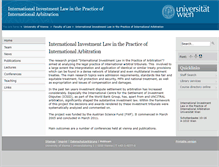 Tablet Screenshot of investmentarbitration.univie.ac.at