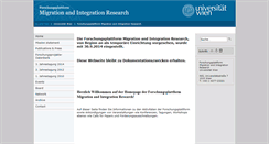 Desktop Screenshot of migration.univie.ac.at